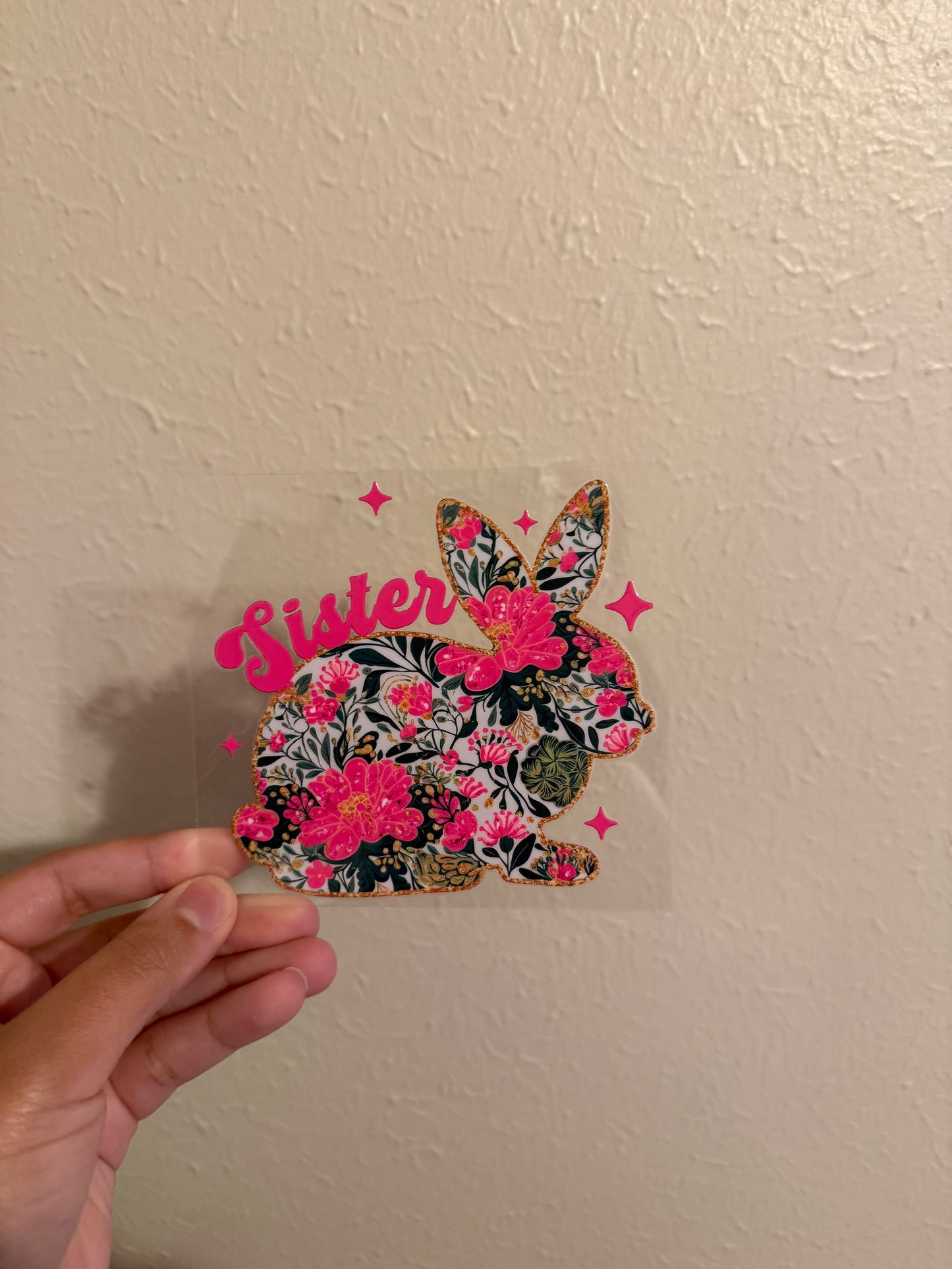 'Sister' Bunny Themed Decal